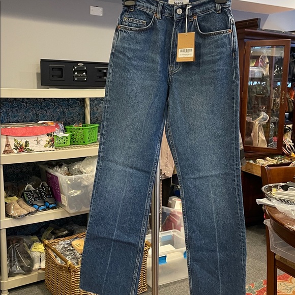 Reformation Denim - Reformation HILL Mid Rise Kick Flare Jeans Araceli-23 Size 23 Blue Denim NWT
